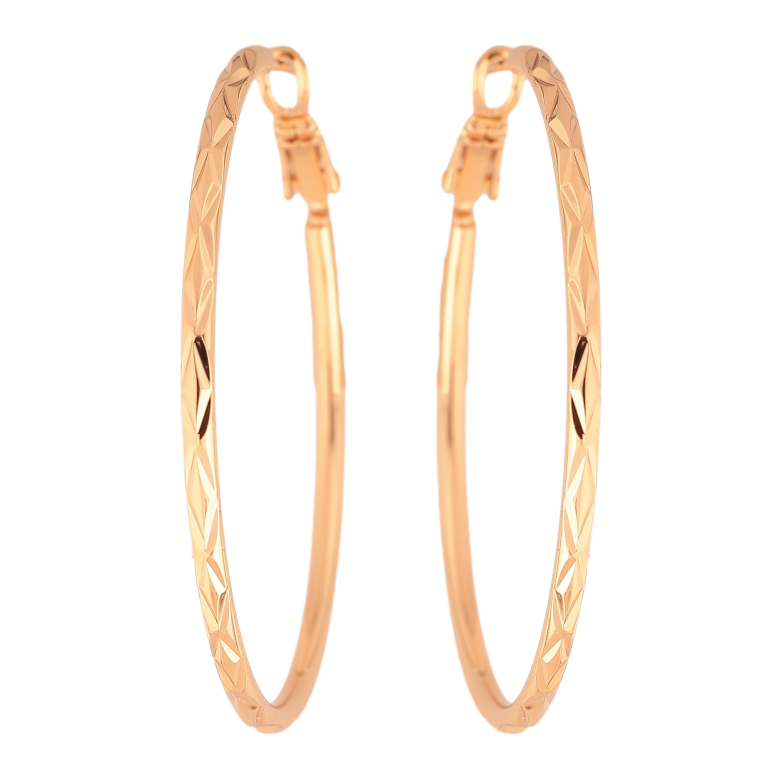 Сережки Xuping M&L колір 18K кільця (конго) "Декоративний візерунок" ø 4.7см фото №6