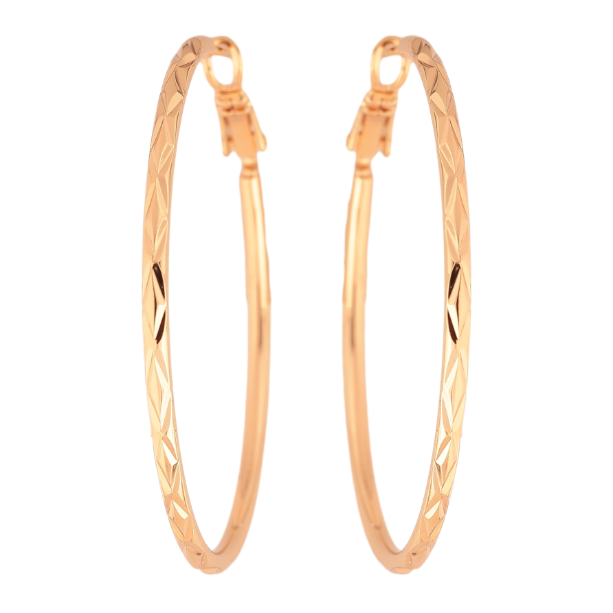Серьги Xuping M&L цвет 18K кольца (конго) "Декоративный узор" ø 4.7см фото №1