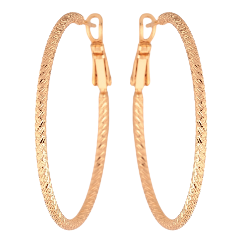 Сережки Xuping M&L колір 18K кільця (конго) "Декоративний візерунок" ø 4см фото №14