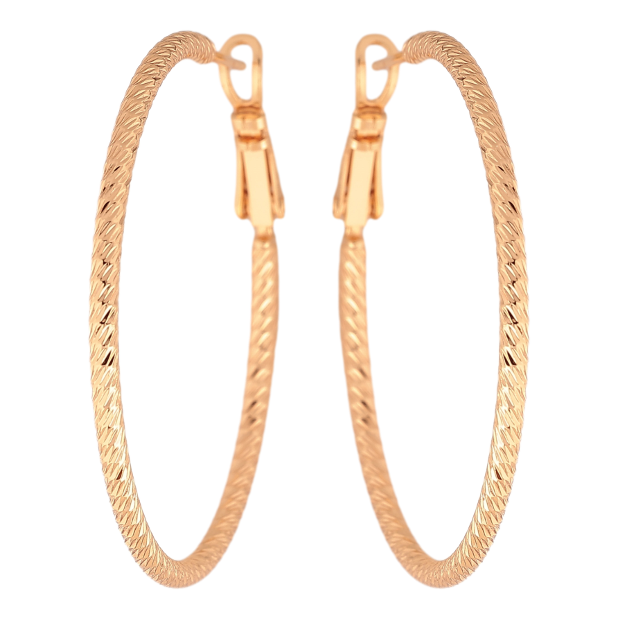 Серьги Xuping M&L цвет 18K кольца (конго) "Декоративный узор" ø 4см фото №1