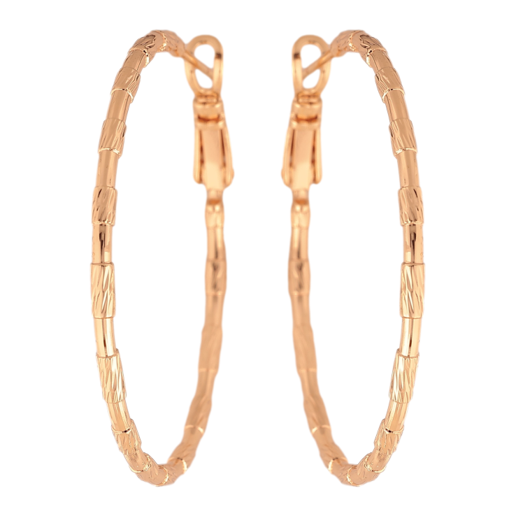 Сережки Xuping M&L колір 18K кільця (конго) "Декоративний візерунок" ø 4см фото №9 Сережки Xuping M&L колір 18K кільця (конго) "Декоративний візерунок" ø 4см фото №9