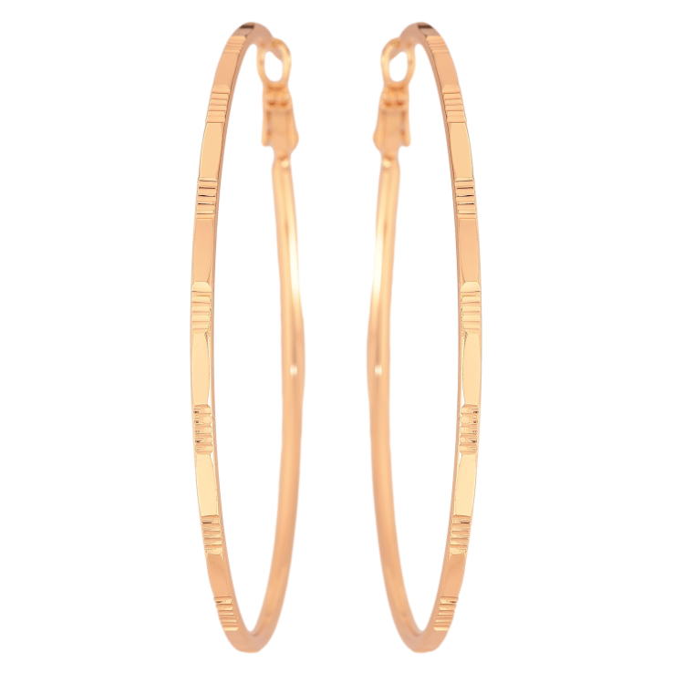 Серьги Xuping M&L цвет 18K кольца (конго) "Декоративный узор" ø 6см фото №2