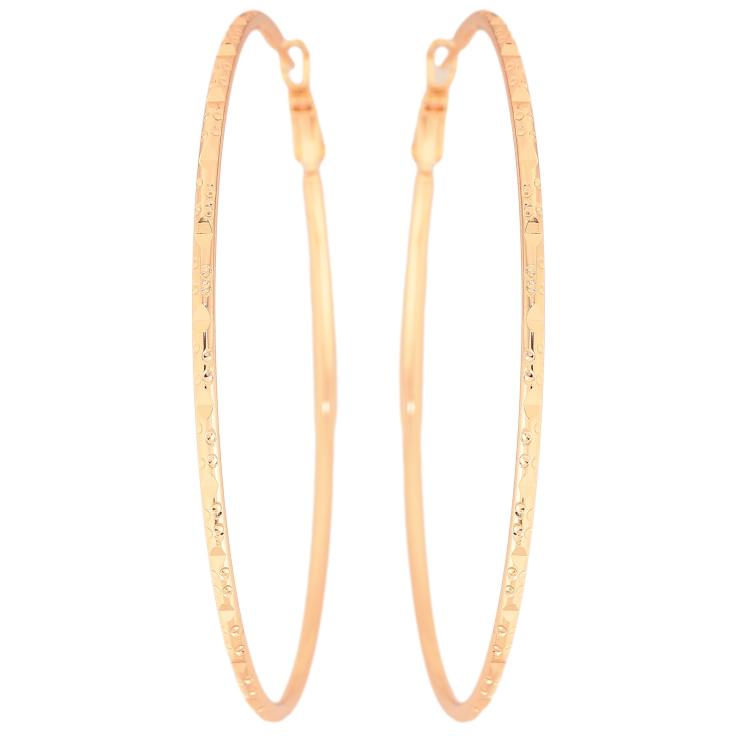 Серьги Xuping M&L цвет 18K кольца (конго) "Декоративный узор" ø 7см фото №6