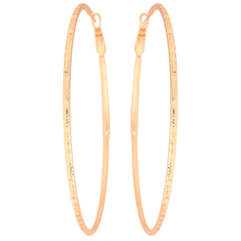 Сережки Xuping M&L колір 18K кільця (конго) "Декоративний візерунок" ø 7см фото №2 Сережки Xuping M&L колір 18K кільця (конго) "Декоративний візерунок" ø 7см фото №2