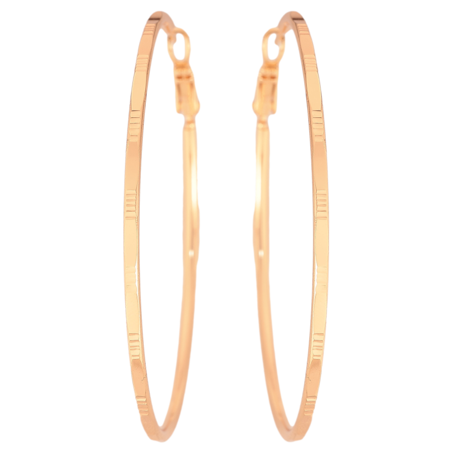 Серьги Xuping M&L цвет 18K кольца (конго) "Декоративный узор" ø 6см фото №1