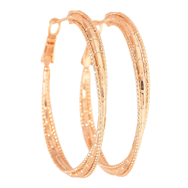 Серьги Xuping M&L цвет 18K кольца (конго) "Декоративный узор" ø 4.5см фото №7