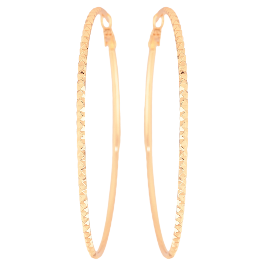 Сережки Xuping M&L колір 18K кільця (конго) "Декоративний візерунок" ø 7см фото №1