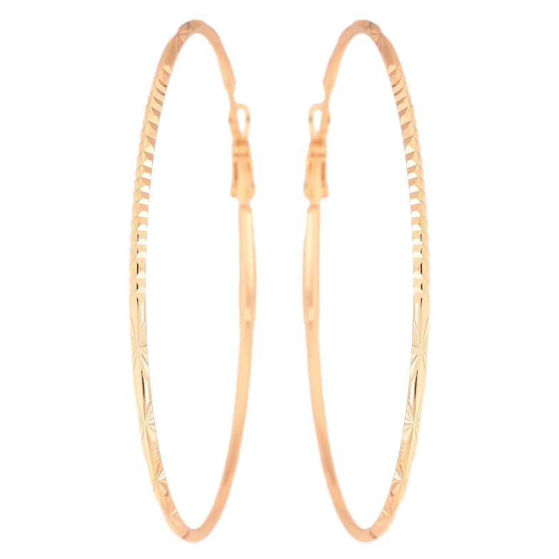 Сережки Xuping M&L колір 18K кільця (конго) "Декоративний візерунок" ø 7см фото №3 Сережки Xuping M&L колір 18K кільця (конго) "Декоративний візерунок" ø 7см фото №3