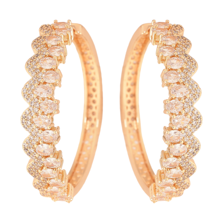 Сережки Xuping M&L колір 18K колечка "Інкрустація кристалами" фото №4 Сережки Xuping M&L колір 18K колечка "Інкрустація кристалами" фото №4