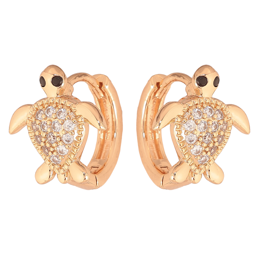 Сережки Xuping M&L колір 18K колечка "Черепашки з кристалами" фото №1 Сережки Xuping M&L колір 18K колечка "Черепашки з кристалами" фото №1
