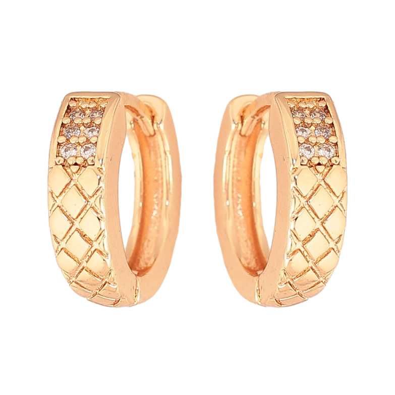 Сережки Xuping M&L колір 18K колечка "Візерунок з кристалами" фото №2