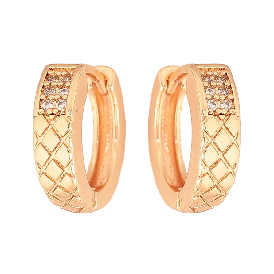 Сережки Xuping M&L колір 18K колечка "Візерунок з кристалами" фото №1