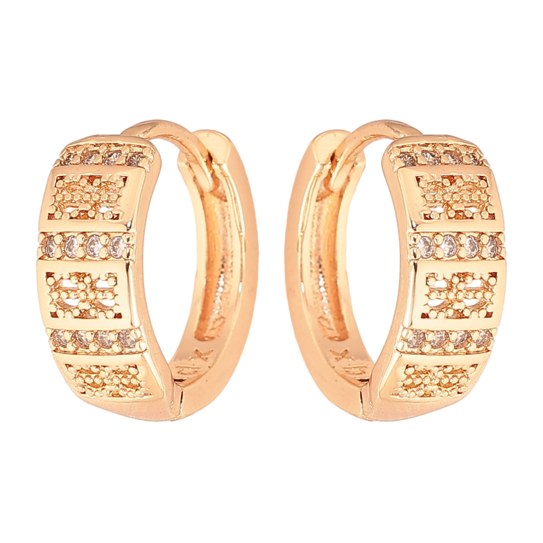 Сережки Xuping M&L колір 18K колечка "Візерунок з кристалами" фото №5 Сережки Xuping M&L колір 18K колечка "Візерунок з кристалами" фото №5