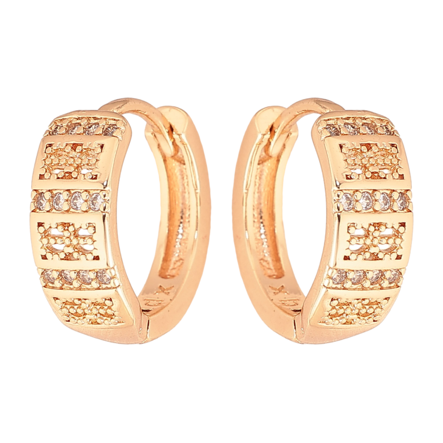 Сережки Xuping M&L колір 18K колечка "Візерунок з кристалами" фото №1 Сережки Xuping M&L колір 18K колечка "Візерунок з кристалами" фото №1