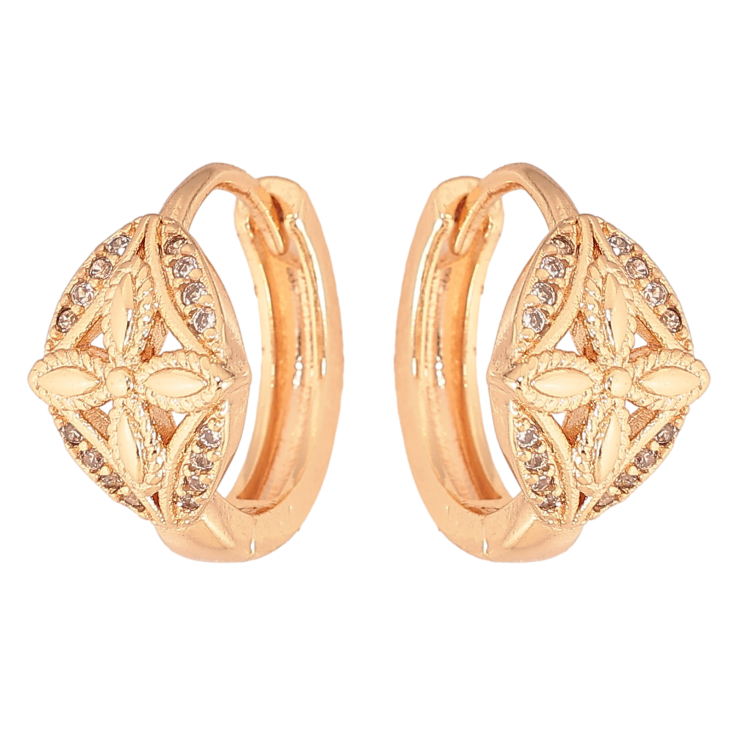 Сережки Xuping M&L колір 18K колечка "Візерунок з кристалами" фото №24