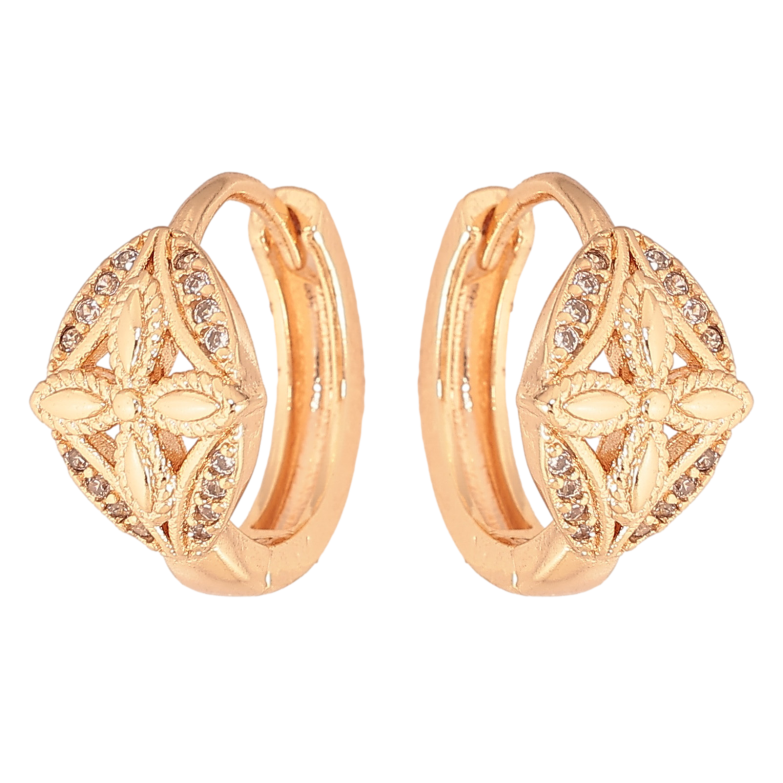 Сережки Xuping M&L колір 18K колечка "Візерунок з кристалами" фото №1