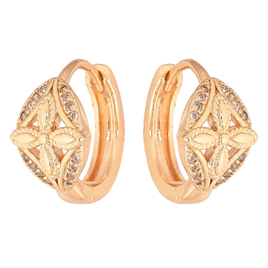 Сережки Xuping M&L колір 18K колечка "Візерунок з кристалами" фото №1