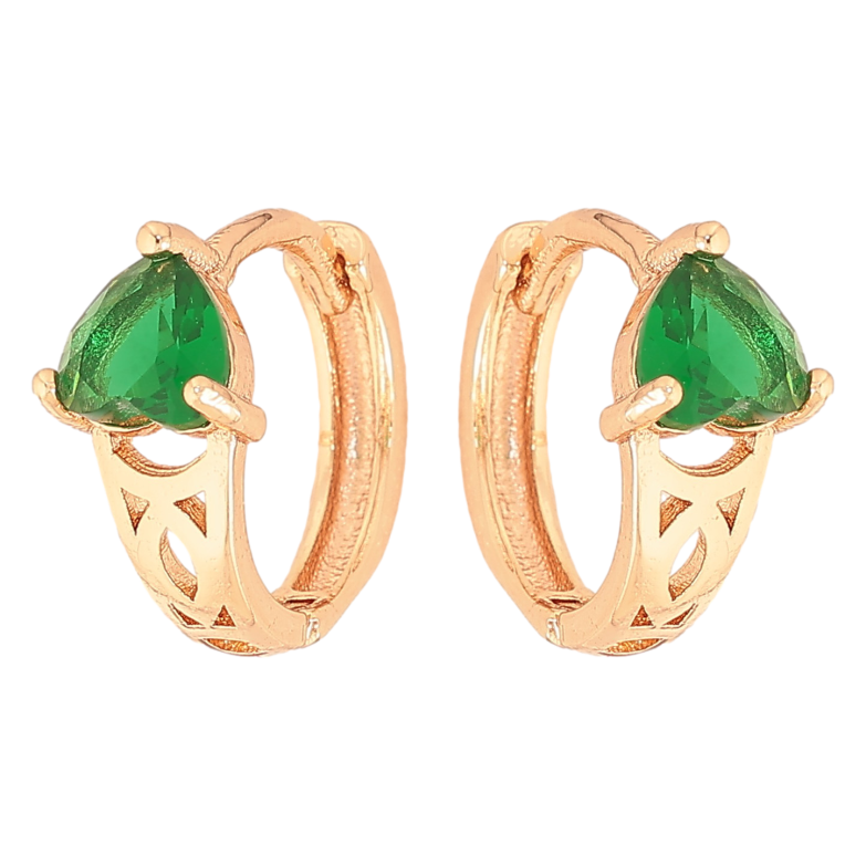 Сережки Xuping M&L колір 18K колечка "Візерунок з зеленими кристалами" фото №13 Сережки Xuping M&L колір 18K колечка "Візерунок з зеленими кристалами" фото №13