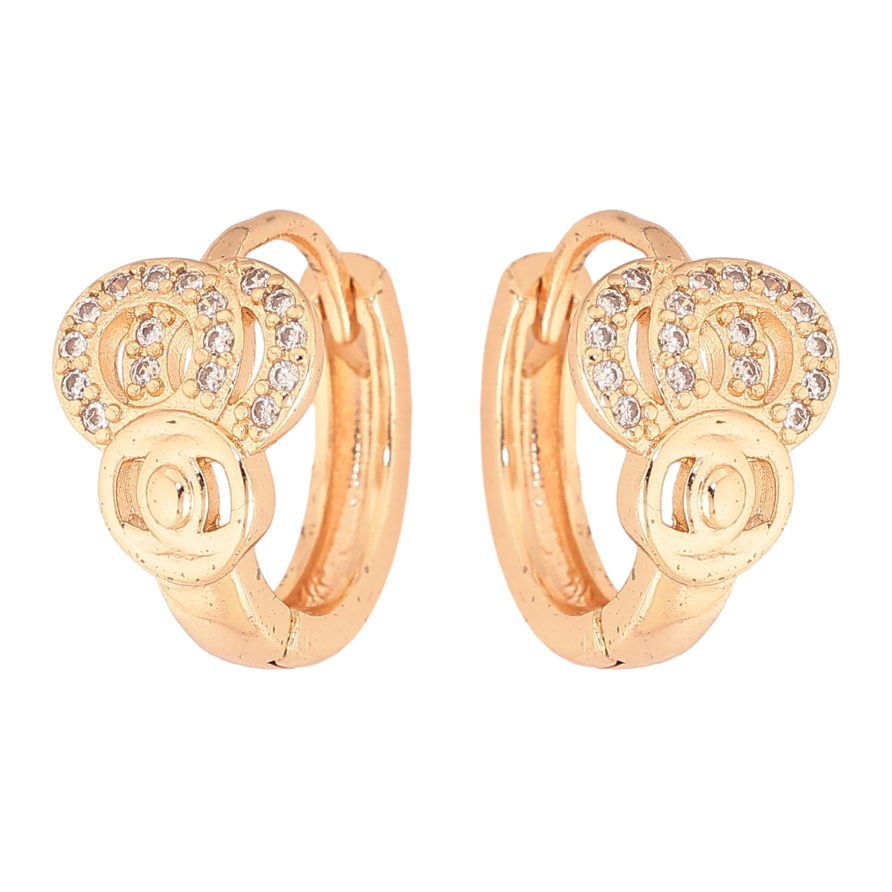 Серьги Xuping M&L цвет 18K колечки "Узор с кристаллами" фото №1 Серьги Xuping M&L цвет 18K колечки "Узор с кристаллами" фото №1