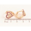 Сережки Xuping M&L колір 18K колечка "Сердечки з малиновими кристалами" фото №2 Сережки Xuping M&L колір 18K колечка "Сердечки з малиновими кристалами" фото №2