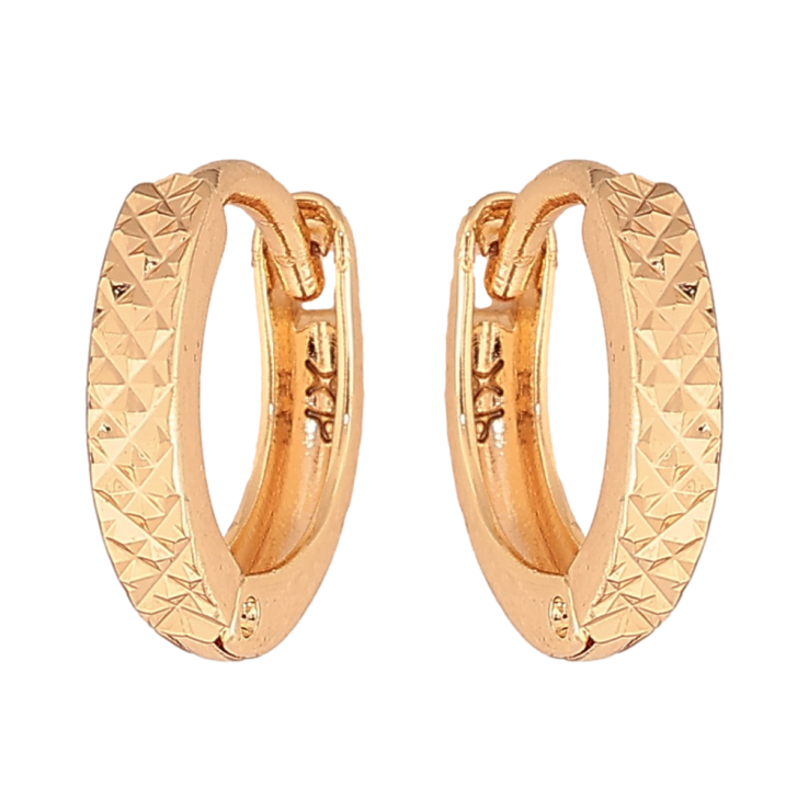 Серьги Xuping M&L цвет 18K колечки "Узор насечками" фото №23