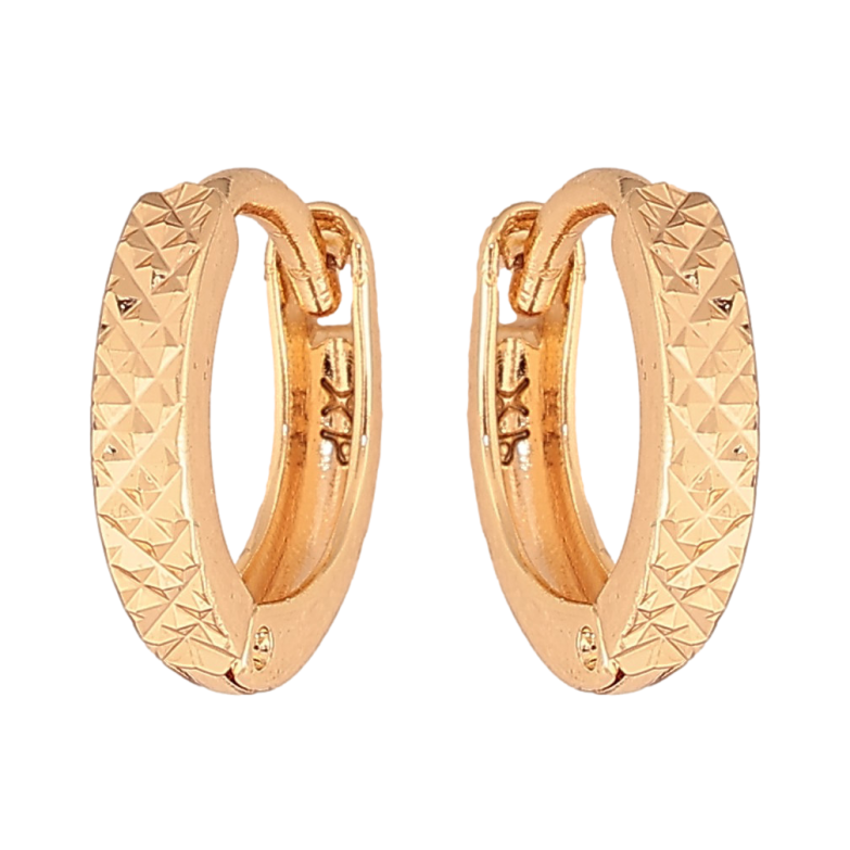 Сережки Xuping M&L колір 18K колечка "Візерунок насічками" фото №4 Сережки Xuping M&L колір 18K колечка "Візерунок насічками" фото №4