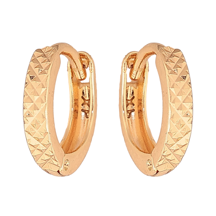 Серьги Xuping M&L цвет 18K колечки "Узор насечками" фото №1 Серьги Xuping M&L цвет 18K колечки "Узор насечками" фото №1