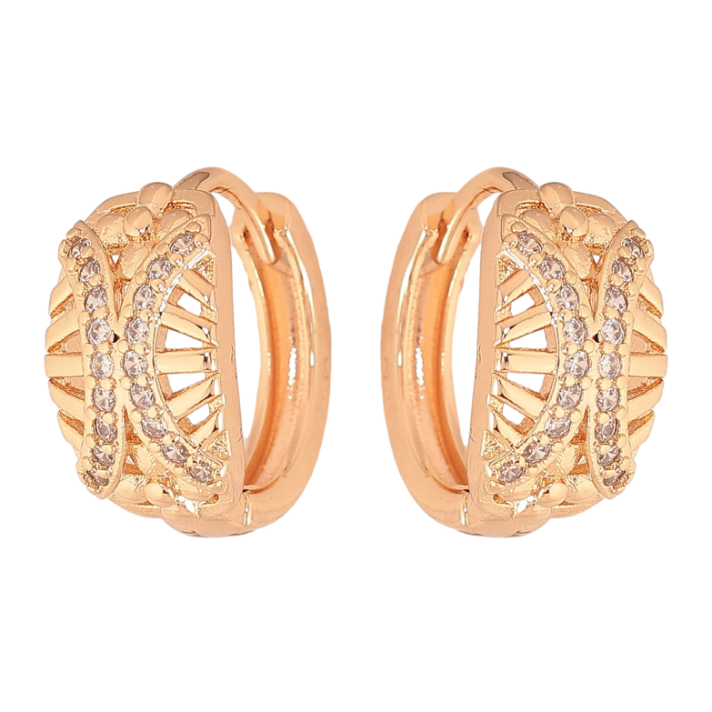 Сережки Xuping M&L колір 18K колечка "Різний візерунок з кристалами" фото №6