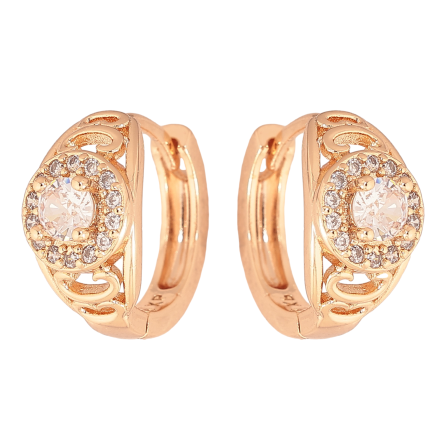 Серьги Xuping M&L цвет 18K колечки "Инкрустация кристаллами" фото №1 Серьги Xuping M&L цвет 18K колечки "Инкрустация кристаллами" фото №1