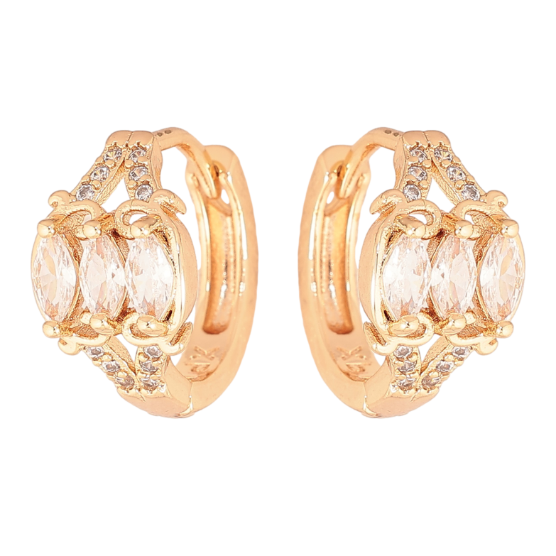 Сережки Xuping M&L колір 18K колечка "Інкрустація кристалами" фото №12 Сережки Xuping M&L колір 18K колечка "Інкрустація кристалами" фото №12