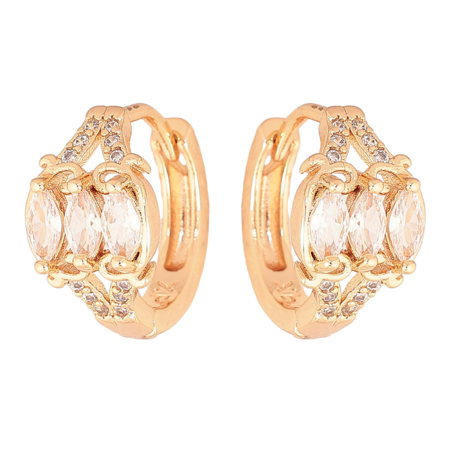 Серьги Xuping M&L цвет 18K колечки "Инкрустация кристаллами" фото №1 Серьги Xuping M&L цвет 18K колечки "Инкрустация кристаллами" фото №1