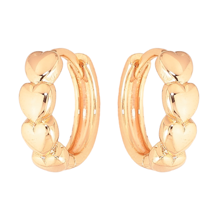 Серьги Xuping M&L цвет 18K колечки "Узор сердечки" фото №9 Серьги Xuping M&L цвет 18K колечки "Узор сердечки" фото №9