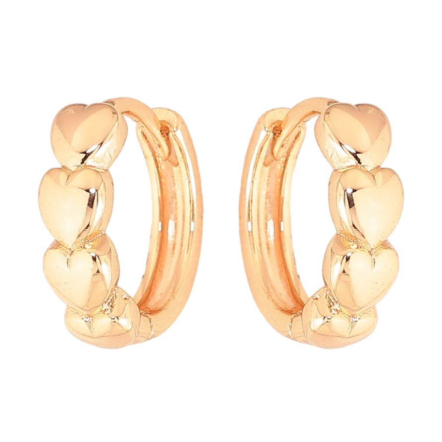Серьги Xuping M&L цвет 18K колечки "Узор сердечки" фото №1