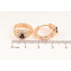 Сережки Xuping M&L колір 18K колечка "Візерунок з чорними кристалами" фото №2