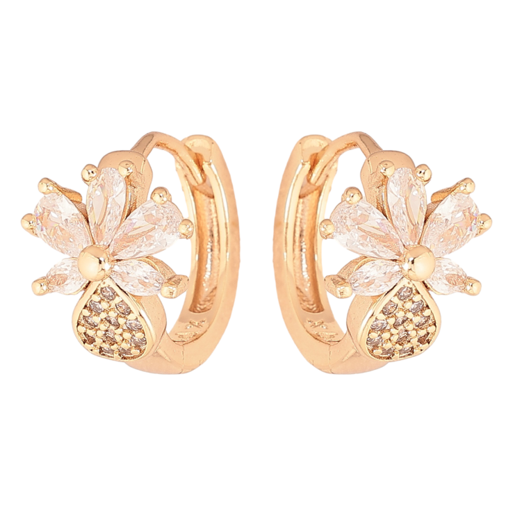 Серьги Xuping M&L цвет 18K колечки "Цветочки с кристаллами" фото №16 Серьги Xuping M&L цвет 18K колечки "Цветочки с кристаллами" фото №16