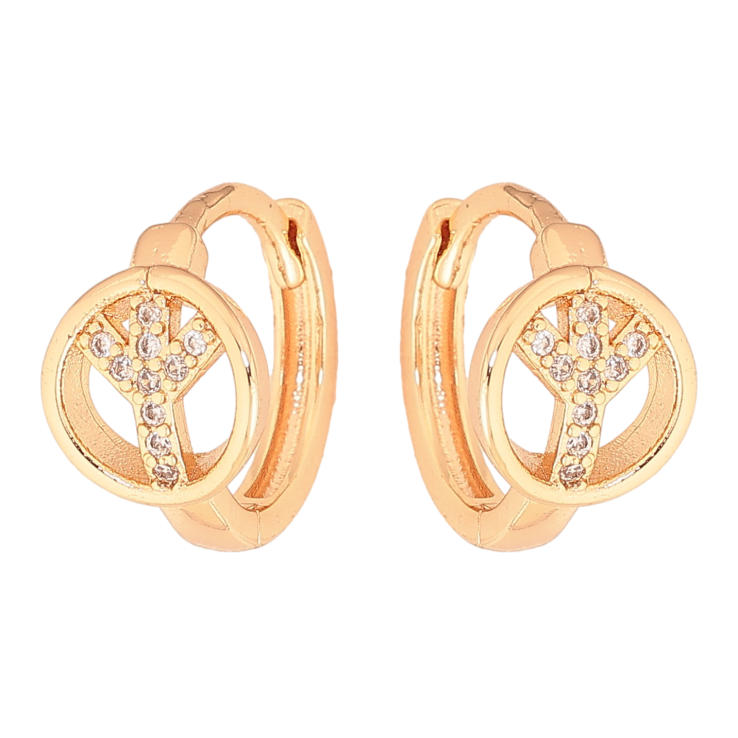 Сережки Xuping M&L колір 18K колечка "Візерунок з кристалами" фото №22