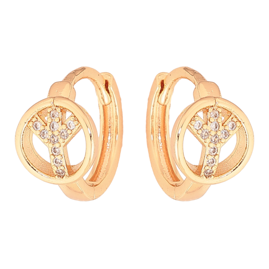 Сережки Xuping M&L колір 18K колечка "Візерунок з кристалами" фото №1