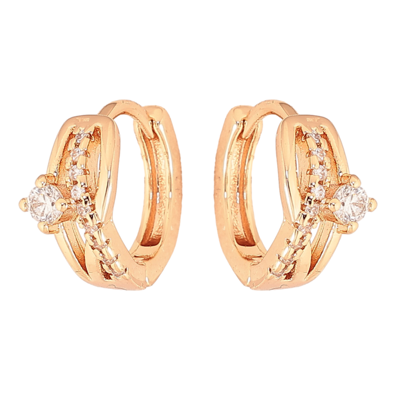 Сережки Xuping M&L колір 18K колечка "Візерунок з кристалами" фото №1 Сережки Xuping M&L колір 18K колечка "Візерунок з кристалами" фото №1