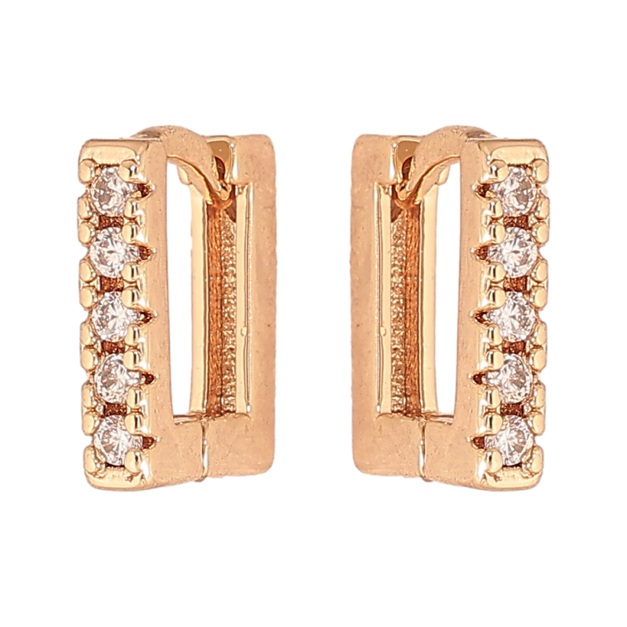 Серьги Xuping M&L цвет 18K колечки "Квадратные с кристаллами" фото №1 Серьги Xuping M&L цвет 18K колечки "Квадратные с кристаллами" фото №1