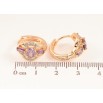 Серьги Xuping M&L цвет 18K колечки "Узор с сиреневыми кристаллами" фото №2 Серьги Xuping M&L цвет 18K колечки "Узор с сиреневыми кристаллами" фото №2