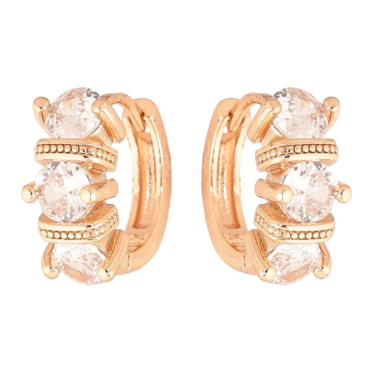 Серьги Xuping M&L цвет 18K колечки "Узор с кристаллами" фото №9 Серьги Xuping M&L цвет 18K колечки "Узор с кристаллами" фото №9