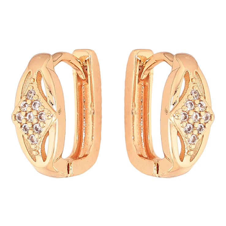 Серьги Xuping M&L цвет 18K колечки "Узор с кристаллами" фото №9 Серьги Xuping M&L цвет 18K колечки "Узор с кристаллами" фото №9