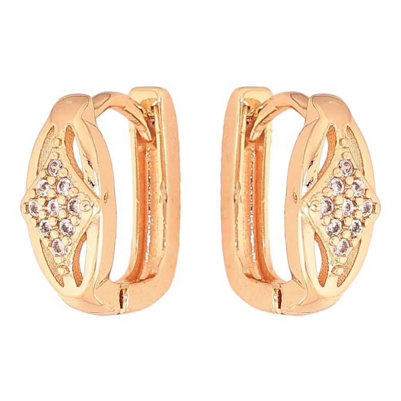 Серьги Xuping M&L цвет 18K колечки "Узор с кристаллами" фото №6