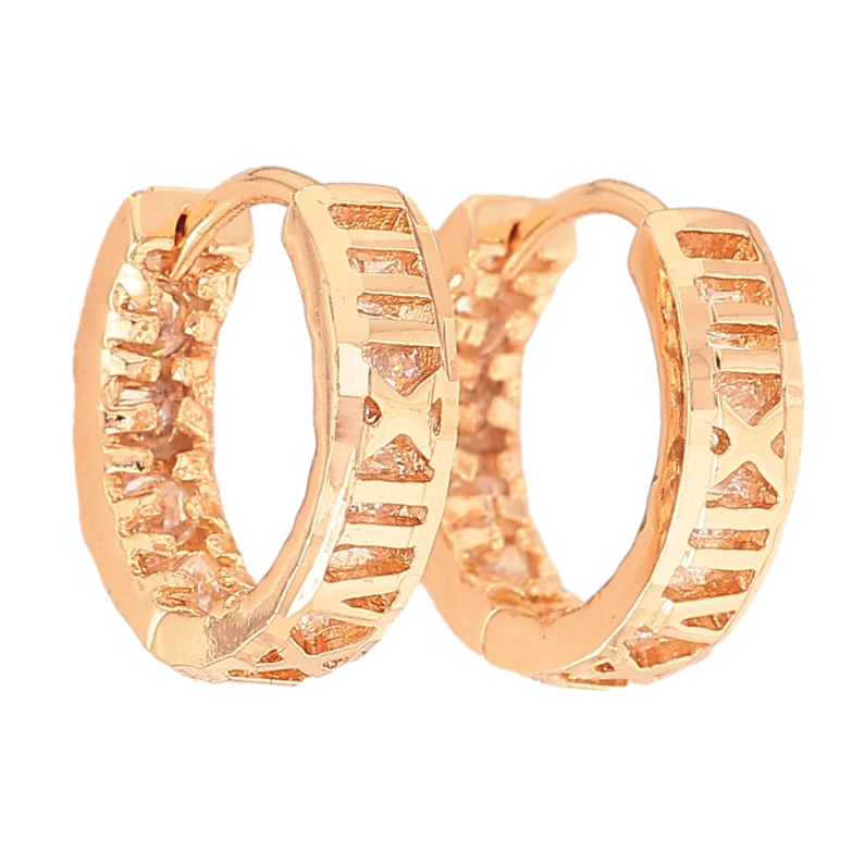 Сережки Xuping M&L колір 18K колечка "Візерунок римські цифри з кристалами" фото №13 Сережки Xuping M&L колір 18K колечка "Візерунок римські цифри з кристалами" фото №13