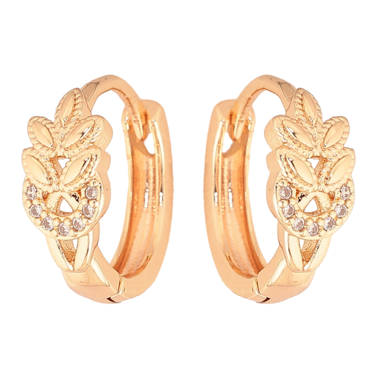 Серьги Xuping M&L цвет 18K колечки "Узор с кристаллами" изогнутые застежки фото №3 Серьги Xuping M&L цвет 18K колечки "Узор с кристаллами" изогнутые застежки фото №3