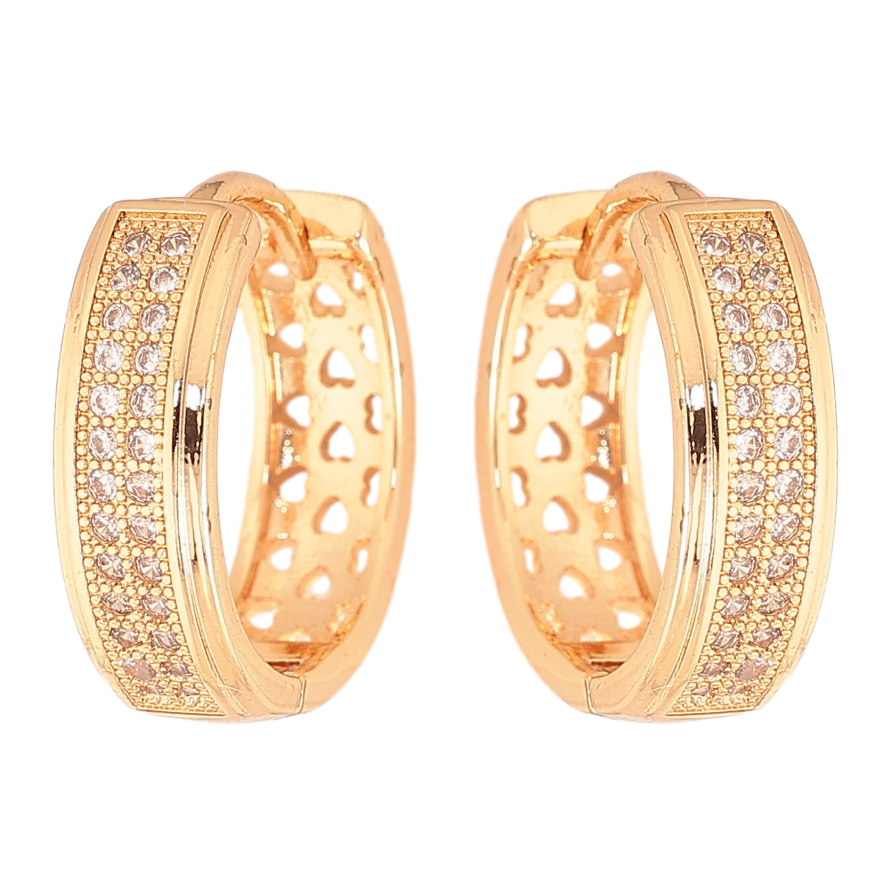 Серьги Xuping M&L цвет 18K колечки "Инкрустация кристаллами" фото №1