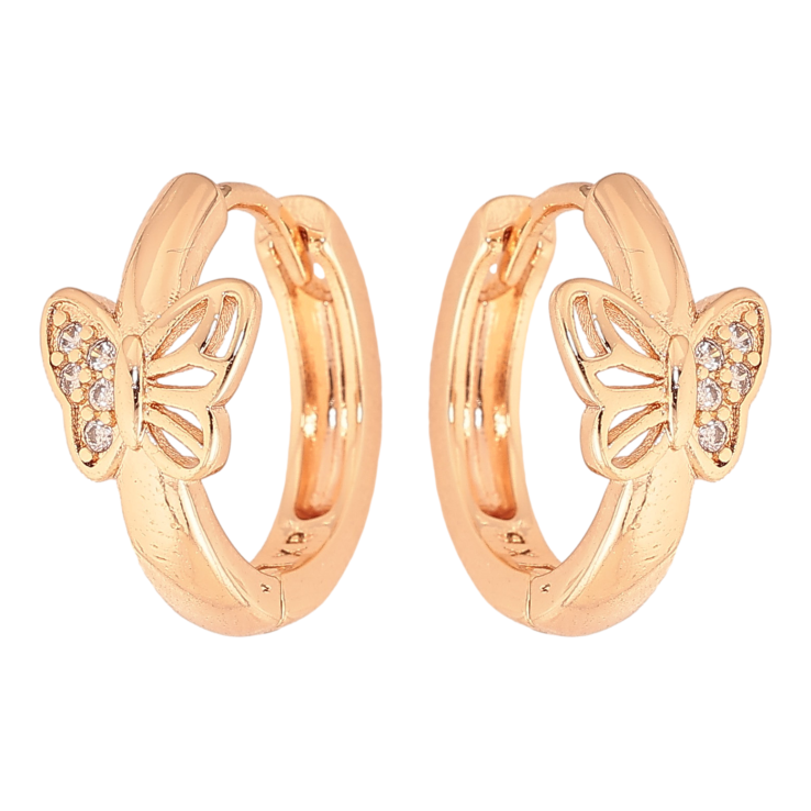 Серьги Xuping M&L цвет 18K колечки "Бабочки с кристаллами" фото №14 Серьги Xuping M&L цвет 18K колечки "Бабочки с кристаллами" фото №14