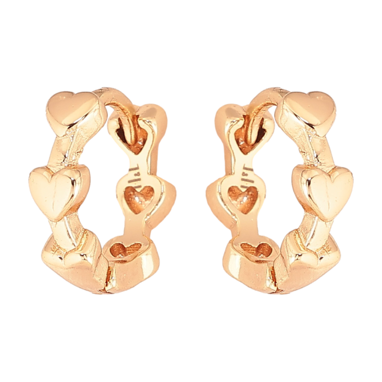 Сережки Xuping M&L колір 18K колечка "Візерунок сердечка" фото №3 Сережки Xuping M&L колір 18K колечка "Візерунок сердечка" фото №3