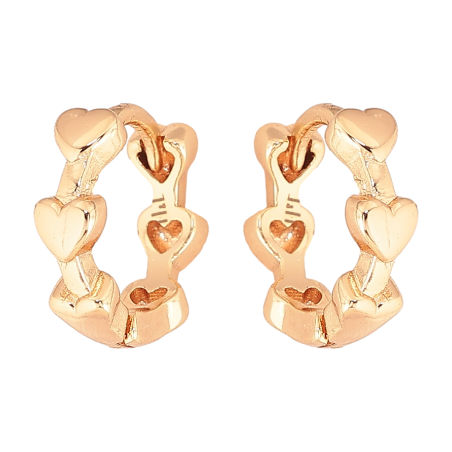 Сережки Xuping M&L колір 18K колечка "Візерунок сердечка" фото №1 Сережки Xuping M&L колір 18K колечка "Візерунок сердечка" фото №1