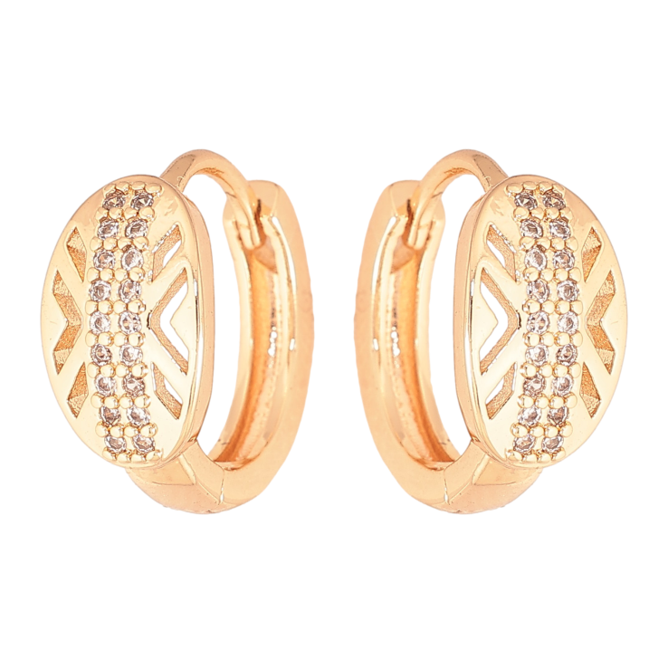 Серьги Xuping M&L цвет 18K колечки "Узор с кристаллами" фото №12 Серьги Xuping M&L цвет 18K колечки "Узор с кристаллами" фото №12